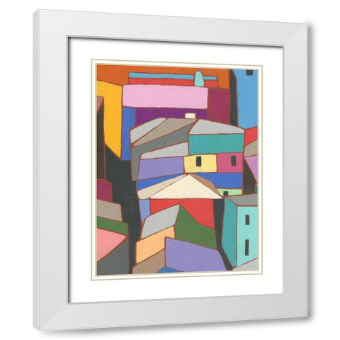 Rooftops in Color IX White Modern Wood Framed Art Print with Double Matting by Galapon, Nikki