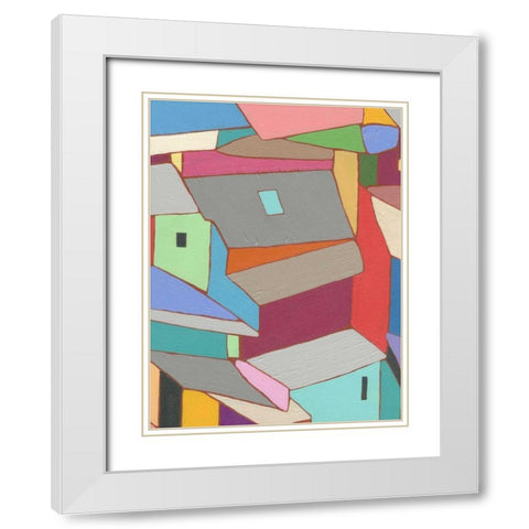 Rooftops in Color XI White Modern Wood Framed Art Print with Double Matting by Galapon, Nikki