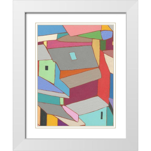 Rooftops in Color XI White Modern Wood Framed Art Print with Double Matting by Galapon, Nikki