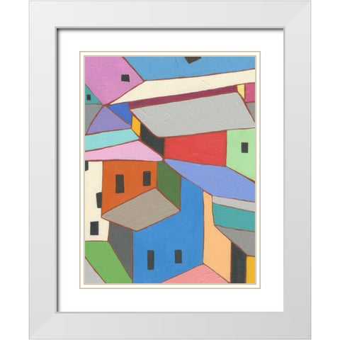 Rooftops in Color XII White Modern Wood Framed Art Print with Double Matting by Galapon, Nikki