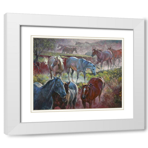 Greener Pastures White Modern Wood Framed Art Print with Double Matting by Sorenson, Jack