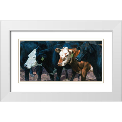 The Gossips White Modern Wood Framed Art Print with Double Matting by Sorenson, Jack