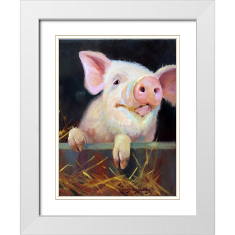 Farm Club II White Modern Wood Framed Art Print with Double Matting by Hawley, Carolyne