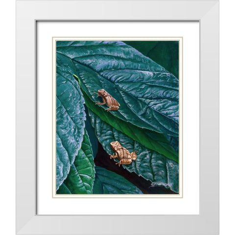Spring Peepers II White Modern Wood Framed Art Print with Double Matting by Szatkowski, Fred