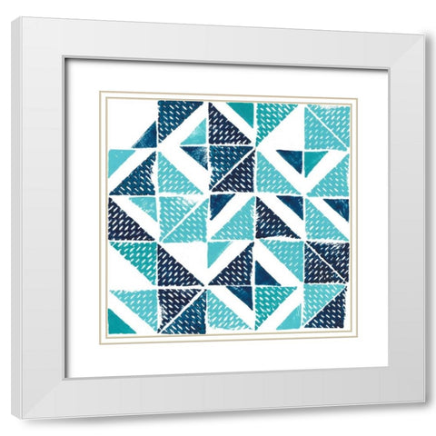Beryl Block Print I White Modern Wood Framed Art Print with Double Matting by Popp, Grace