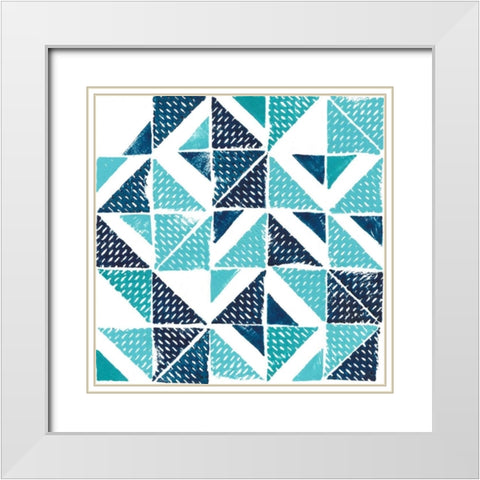 Beryl Block Print I White Modern Wood Framed Art Print with Double Matting by Popp, Grace