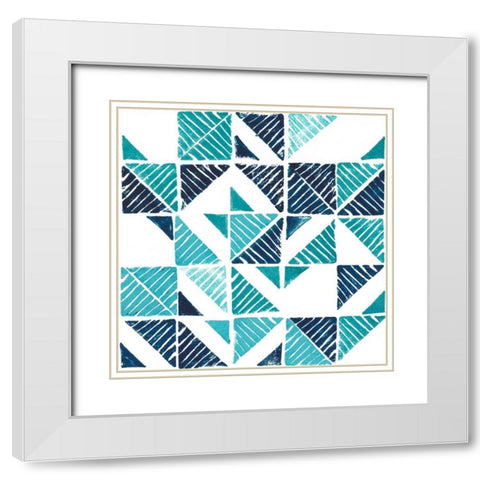 Beryl Block Print II White Modern Wood Framed Art Print with Double Matting by Popp, Grace