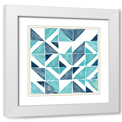 Beryl Block Print III White Modern Wood Framed Art Print with Double Matting by Popp, Grace