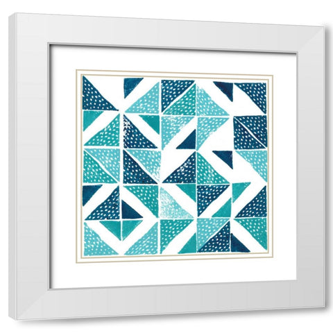 Beryl Block Print IV White Modern Wood Framed Art Print with Double Matting by Popp, Grace