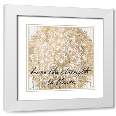 Metallic Floral Quote II White Modern Wood Framed Art Print with Double Matting by Fagalde, Jarman