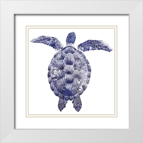 Marine Turtle I White Modern Wood Framed Art Print with Double Matting by Popp, Grace