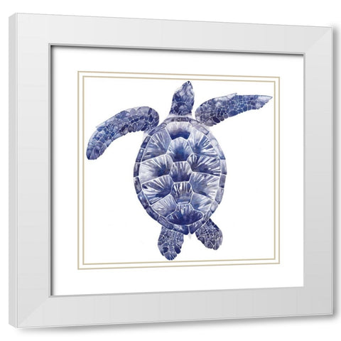 Marine Turtle II White Modern Wood Framed Art Print with Double Matting by Popp, Grace