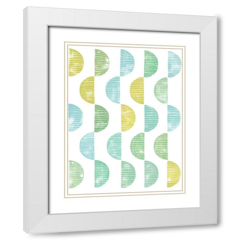 Semi Circle Block Print II White Modern Wood Framed Art Print with Double Matting by Popp, Grace