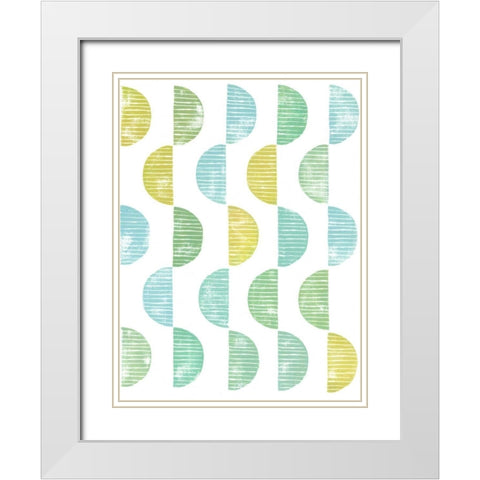 Semi Circle Block Print II White Modern Wood Framed Art Print with Double Matting by Popp, Grace