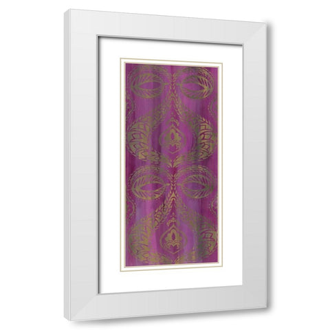 Purple Arabesque I White Modern Wood Framed Art Print with Double Matting by Zarris, Chariklia