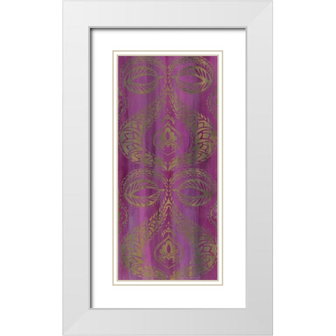 Purple Arabesque I White Modern Wood Framed Art Print with Double Matting by Zarris, Chariklia