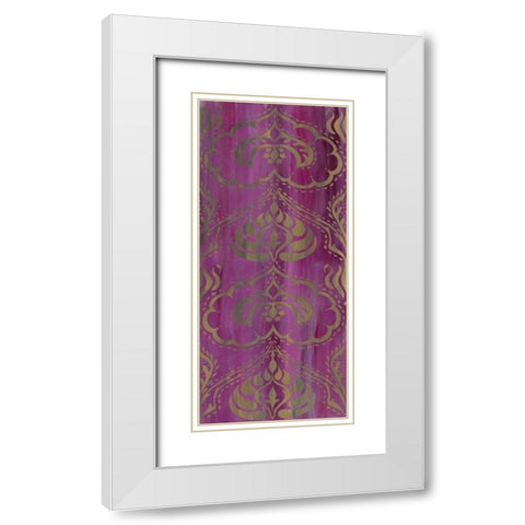 Purple Arabesque II White Modern Wood Framed Art Print with Double Matting by Zarris, Chariklia
