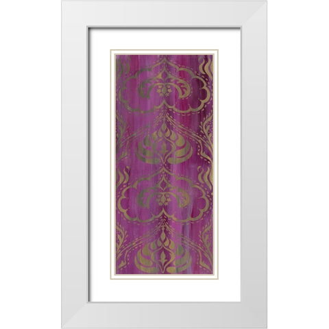 Purple Arabesque II White Modern Wood Framed Art Print with Double Matting by Zarris, Chariklia