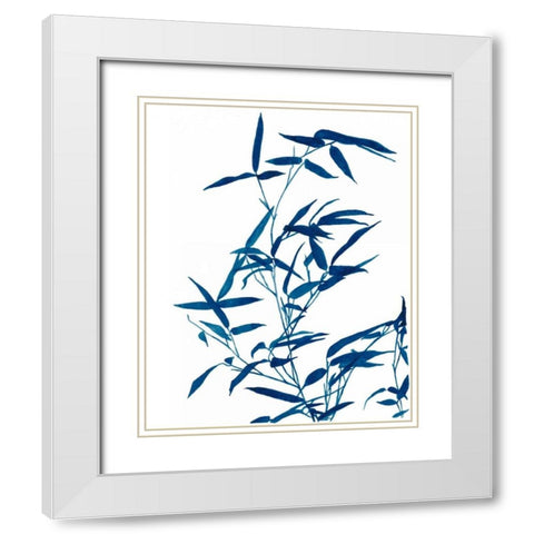 Indigo Botanica I White Modern Wood Framed Art Print with Double Matting by McCavitt, Naomi