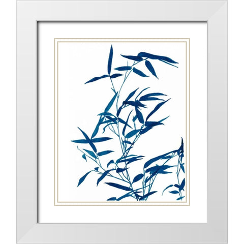 Indigo Botanica I White Modern Wood Framed Art Print with Double Matting by McCavitt, Naomi