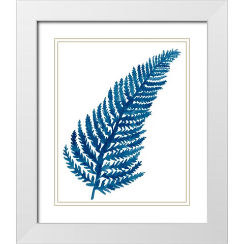 Indigo Botanica IV White Modern Wood Framed Art Print with Double Matting by McCavitt, Naomi