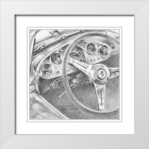 Behind the Wheel I White Modern Wood Framed Art Print with Double Matting by Harper, Ethan