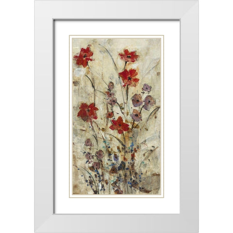 Floral Wash I White Modern Wood Framed Art Print with Double Matting by OToole, Tim