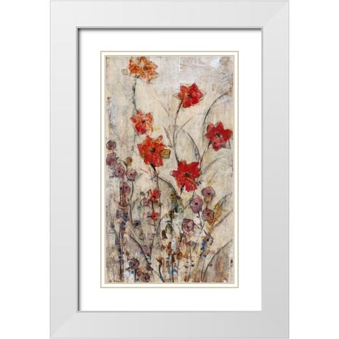 Floral Wash II White Modern Wood Framed Art Print with Double Matting by OToole, Tim