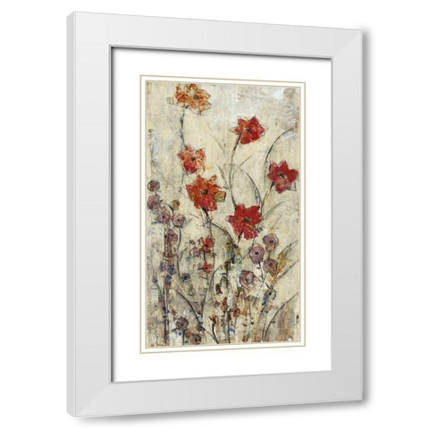 Floral Wash II White Modern Wood Framed Art Print with Double Matting by OToole, Tim
