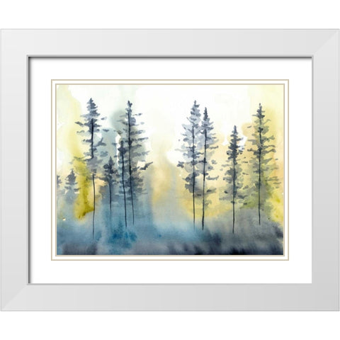 Shadow Forest I White Modern Wood Framed Art Print with Double Matting by Zarris, Chariklia