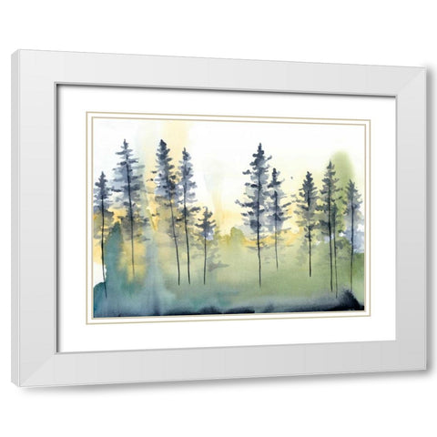 Shadow Forest II White Modern Wood Framed Art Print with Double Matting by Zarris, Chariklia