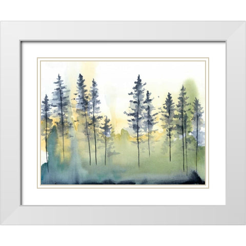 Shadow Forest II White Modern Wood Framed Art Print with Double Matting by Zarris, Chariklia