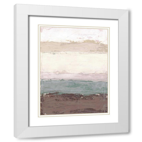 Strata Horizon I White Modern Wood Framed Art Print with Double Matting by Vess, June Erica