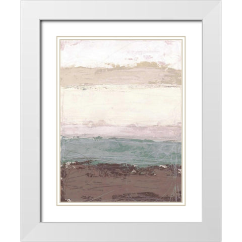 Strata Horizon I White Modern Wood Framed Art Print with Double Matting by Vess, June Erica
