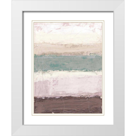 Strata Horizon II White Modern Wood Framed Art Print with Double Matting by Vess, June Erica