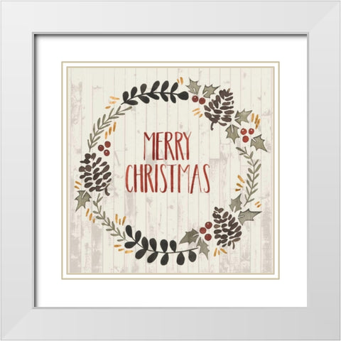 Rustic Christmas II White Modern Wood Framed Art Print with Double Matting by Popp, Grace