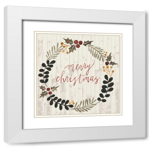 Rustic Christmas III White Modern Wood Framed Art Print with Double Matting by Popp, Grace