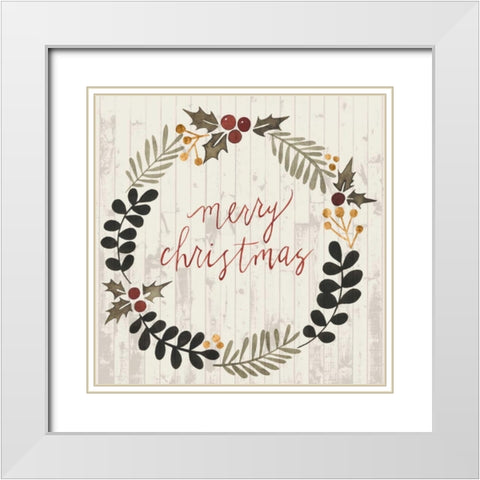 Rustic Christmas III White Modern Wood Framed Art Print with Double Matting by Popp, Grace
