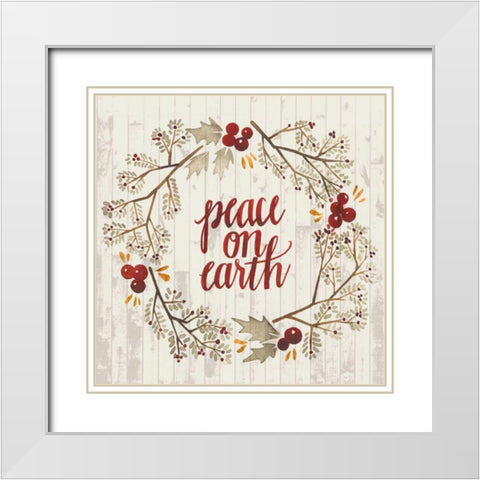 Rustic Christmas V White Modern Wood Framed Art Print with Double Matting by Popp, Grace
