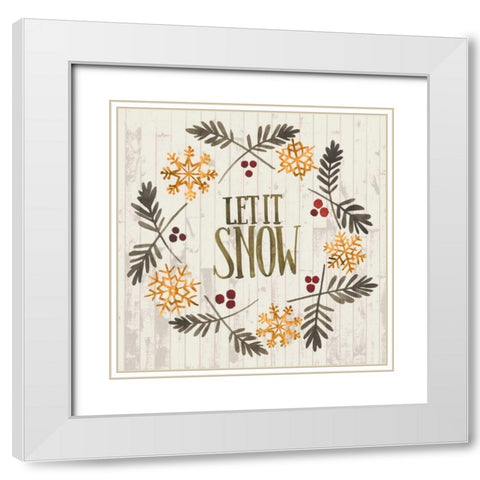 Rustic Christmas VI White Modern Wood Framed Art Print with Double Matting by Popp, Grace