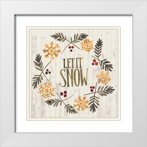 Rustic Christmas VI White Modern Wood Framed Art Print with Double Matting by Popp, Grace