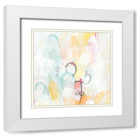 Quarter Note I White Modern Wood Framed Art Print with Double Matting by Vess, June Erica