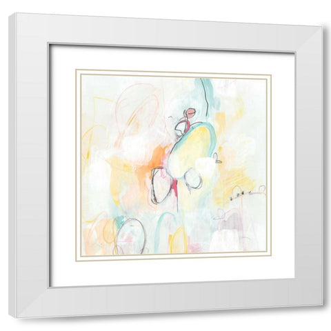 Quarter Note II White Modern Wood Framed Art Print with Double Matting by Vess, June Erica