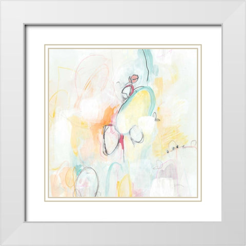 Quarter Note II White Modern Wood Framed Art Print with Double Matting by Vess, June Erica