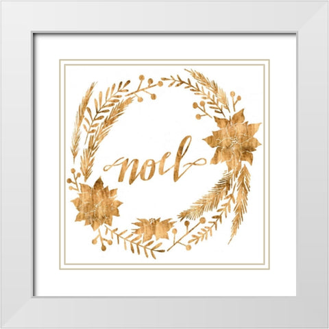 Golden Christmas IV White Modern Wood Framed Art Print with Double Matting by Popp, Grace