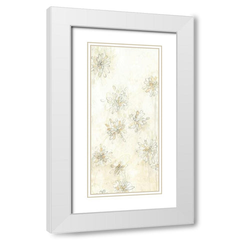 Dahlia Cascade II White Modern Wood Framed Art Print with Double Matting by Vess, June Erica