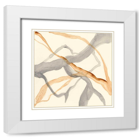Rivulets II White Modern Wood Framed Art Print with Double Matting by Stramel, Renee W.