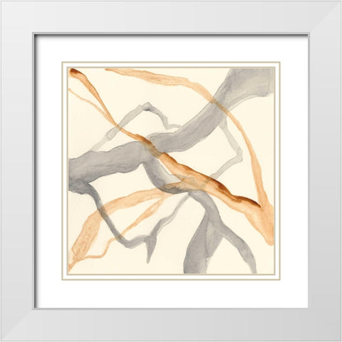 Rivulets II White Modern Wood Framed Art Print with Double Matting by Stramel, Renee W.