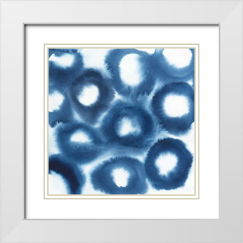 Indigo Bleed II White Modern Wood Framed Art Print with Double Matting by Popp, Grace