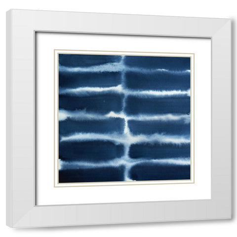 Indigo Bleed V White Modern Wood Framed Art Print with Double Matting by Popp, Grace